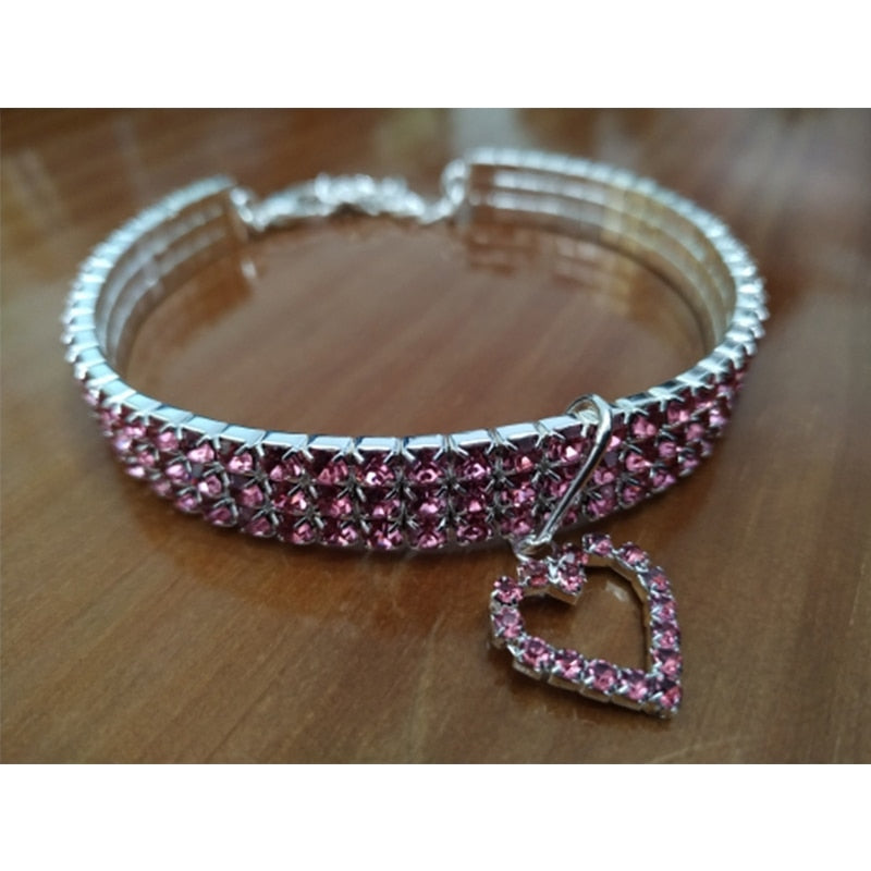 Heart-Shaped Rhinestone Collar