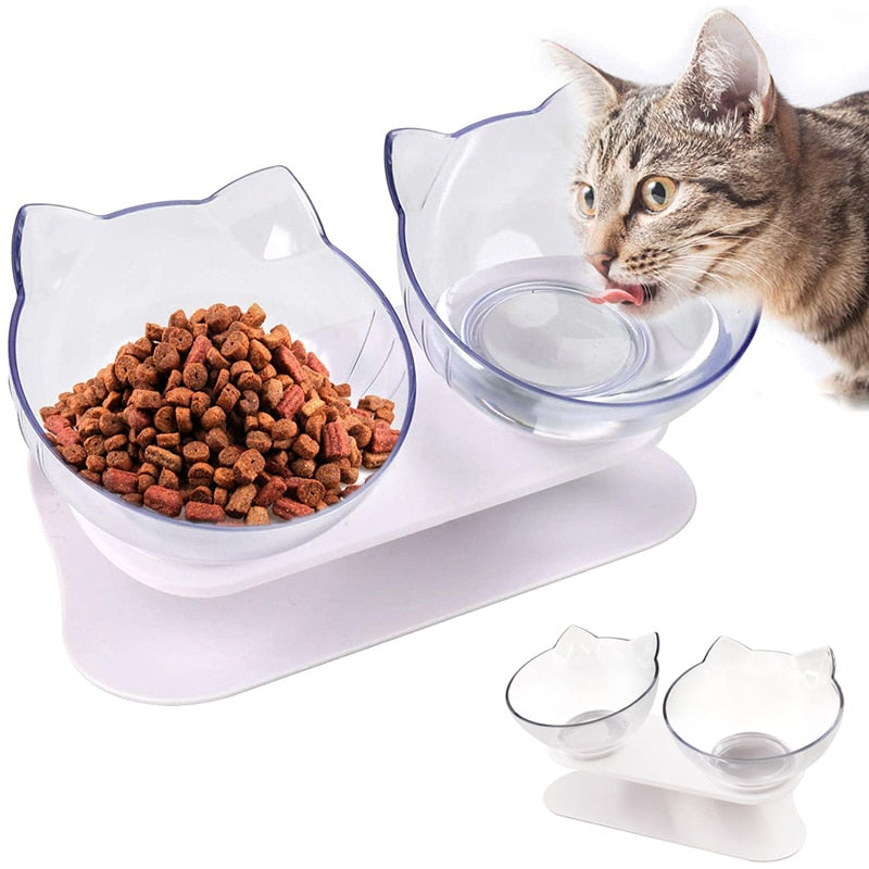 Double Cat Bowl With Raised Stand
