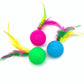 6pcs Mixed Plastic Golf Ball w/ Feather Cat Toy