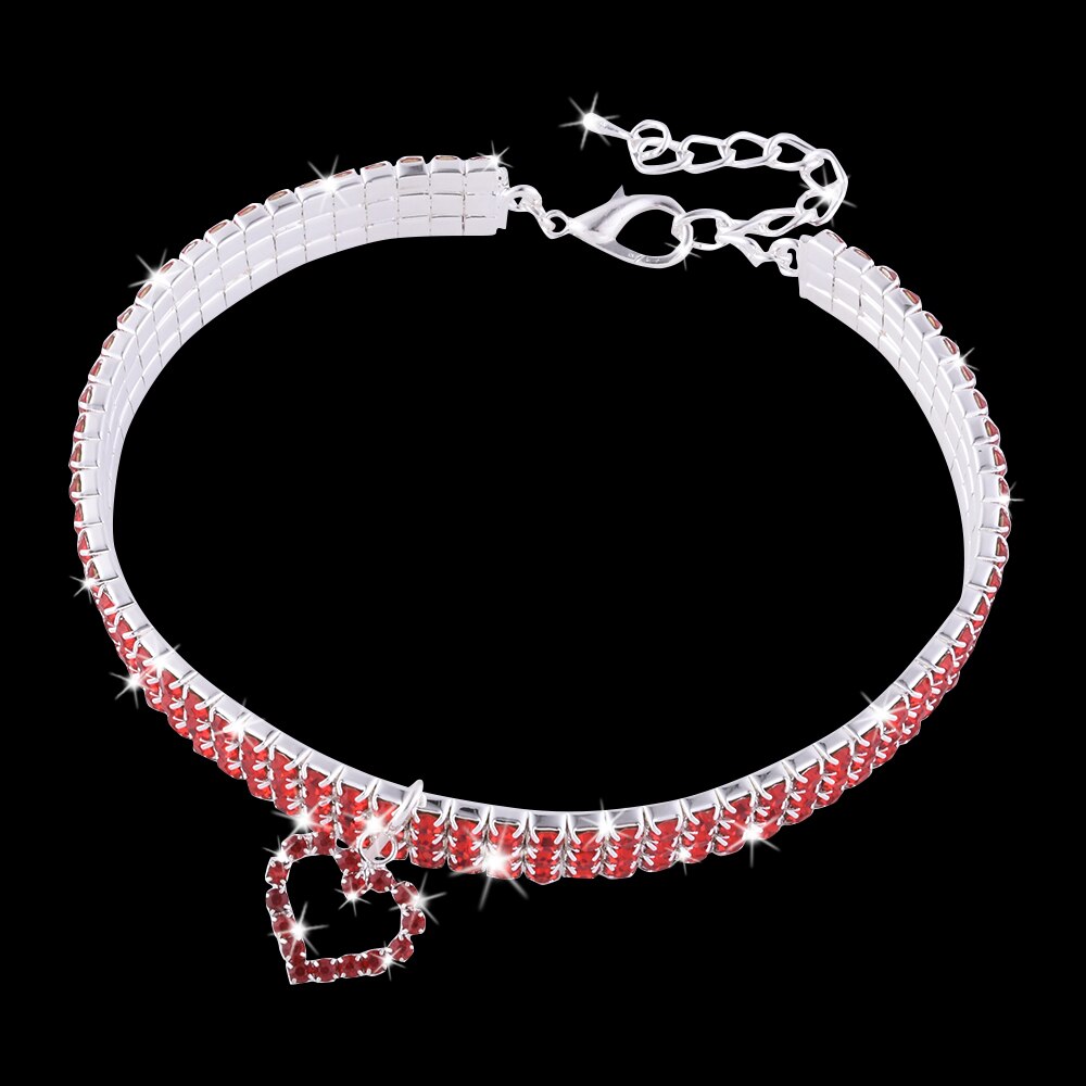 Heart-Shaped Rhinestone Collar