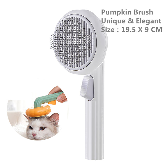 Pumpkin Pet Brush, Self Cleaning Slicker Brush