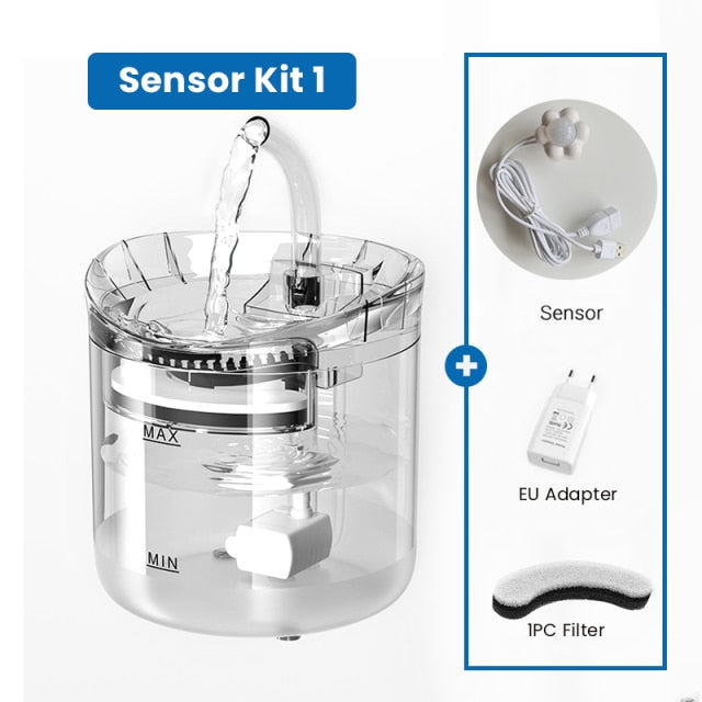Automatic 2L Cat Water Fountain Filter w/Sensor