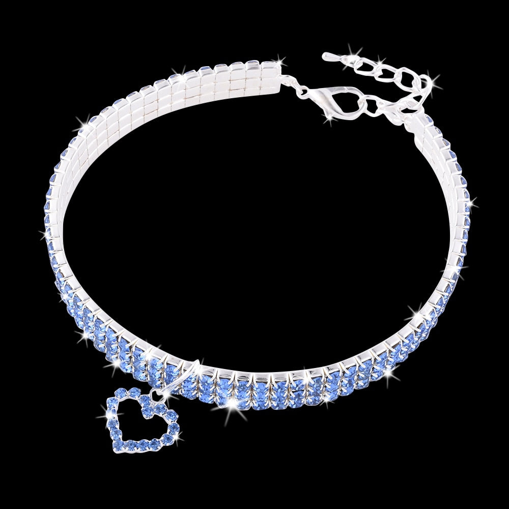 Heart-Shaped Rhinestone Collar